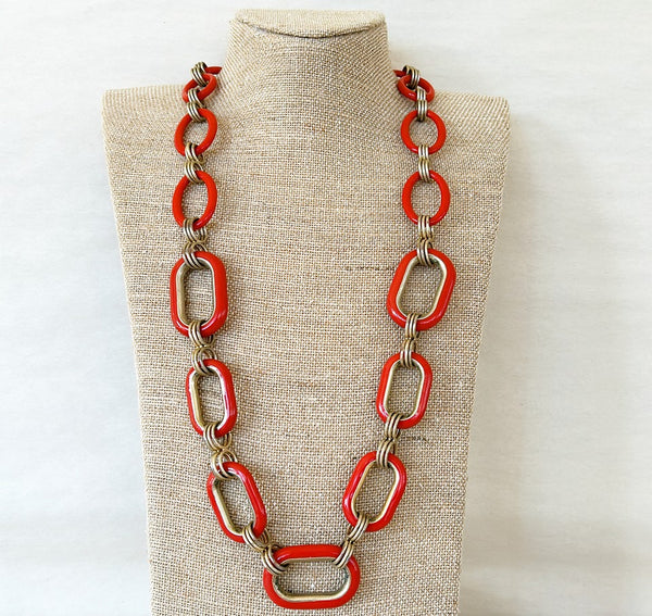 90’s large bold statement link style necklace