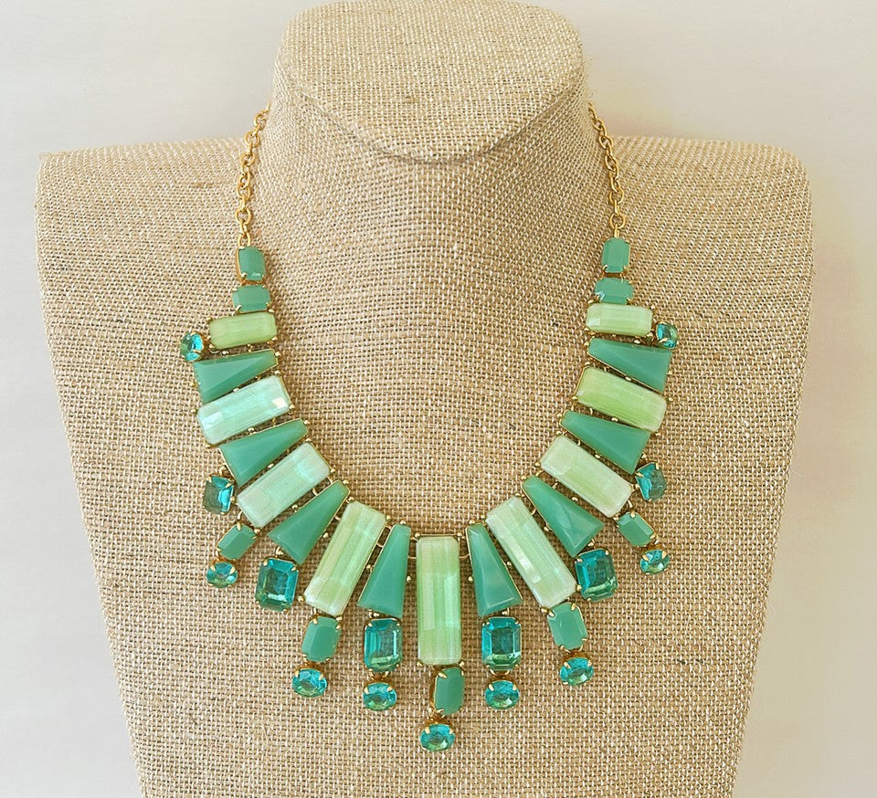 Vintage late 90s signed Kate Spade New York beach gem statement necklace