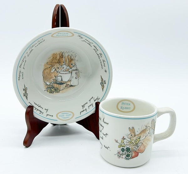 Vintage Beatrix Potter Wedgwood bowl & mug set.