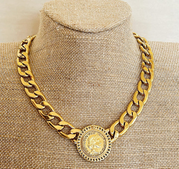 2012 signed Carolee 40th anniversary coin necklace.
