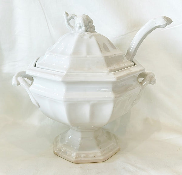 Extra large footed vintage ironstone tureen