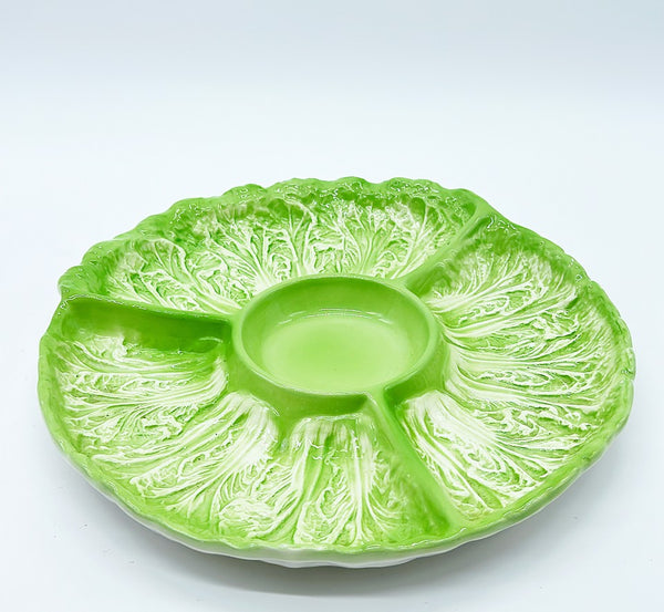 Classic vintage 80d green cabbage serving platter.