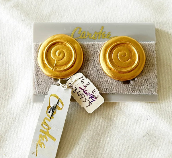 Vintage clip on Carolee stamped earrings