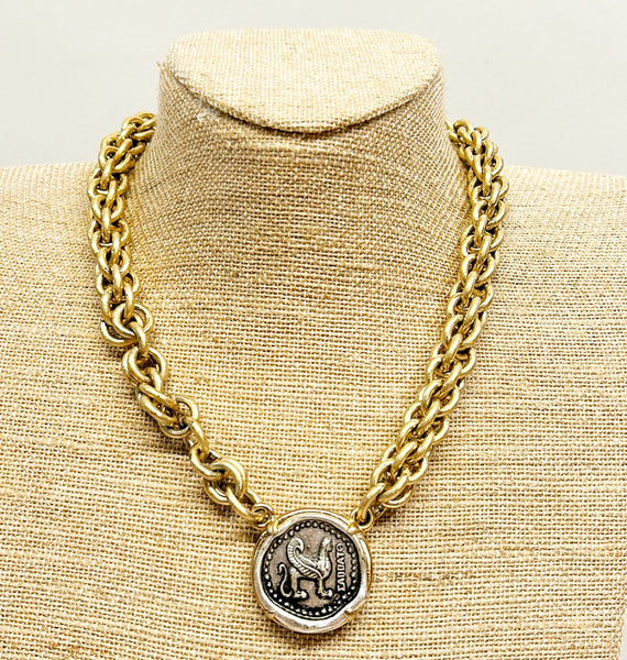 Rare signed Kate Spade “Saturday” coin necklace.