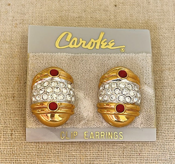 Beautiful designer clip on earrings signed by the classic Carolee.