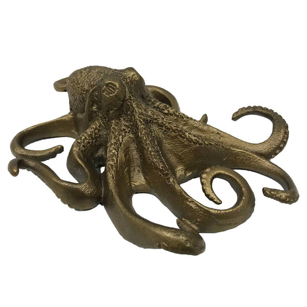 Antiqued Brass Coated Octopus Nautical Paperweight