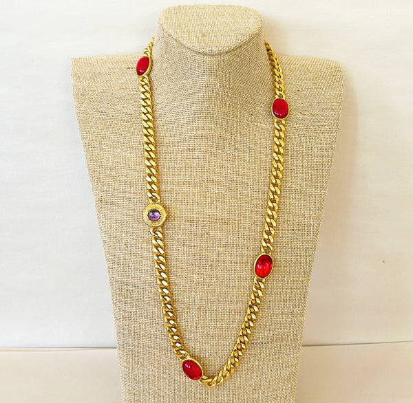 80s vintage couture style runway necklace.