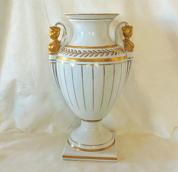 Vintage neoclassical Paris ware style decorative urn.