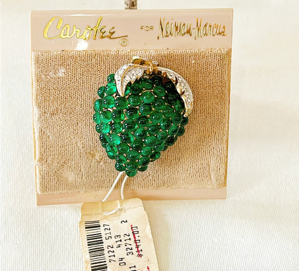 1980s vintage CAROLEE for Neiman Marcus Gripoix style green berry brooch