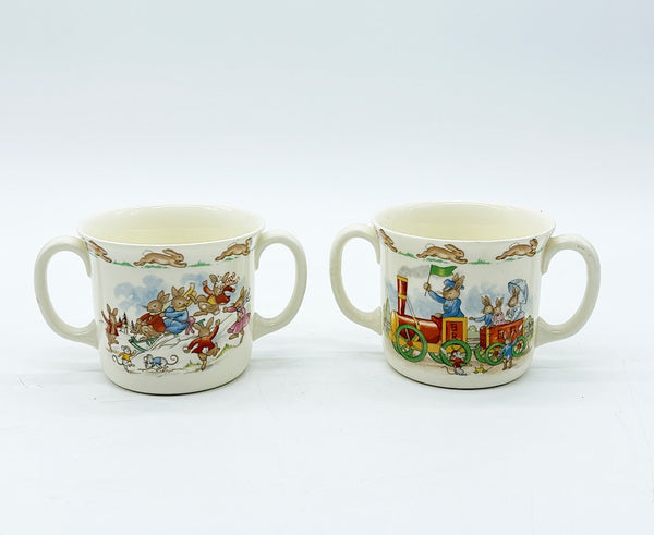 Vintage set of two Beatrix potter double handle mugs-
