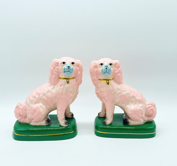 Classic pink staffing dogs / pups. Left and right facing.