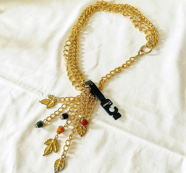 Vintage “Dame” brand designer fashion chain link belt