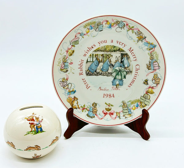 Vintage set of two Beatrix Potter pieces.