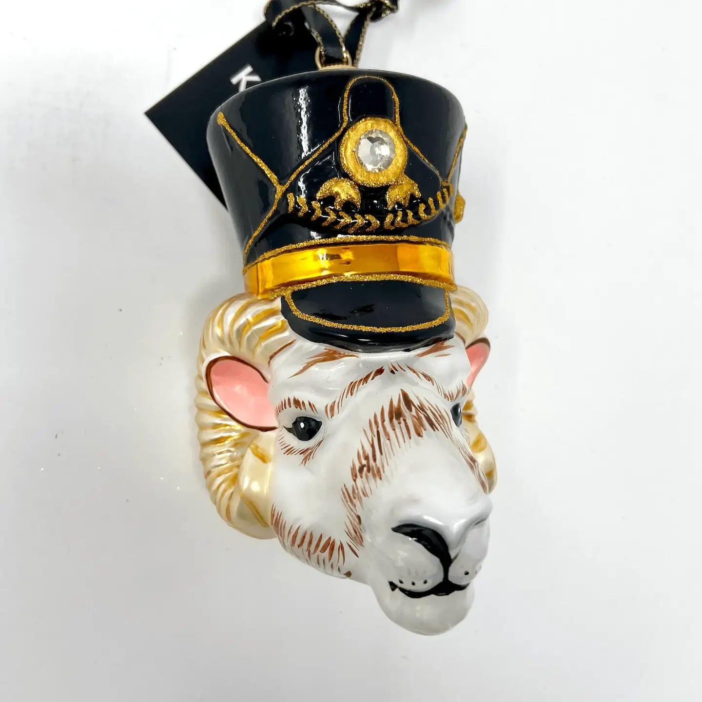 Ram Nutcracker Head Holiday Polish Glass Christmas Ornament