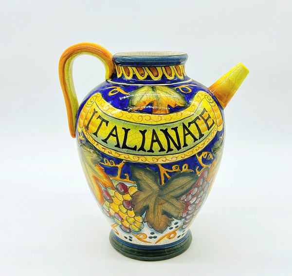 Vintage decorative Italian style wine barrel style pitcher.