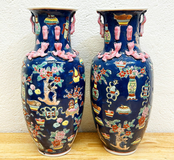 Pair of rare 1980s Chinese export decorative vases.