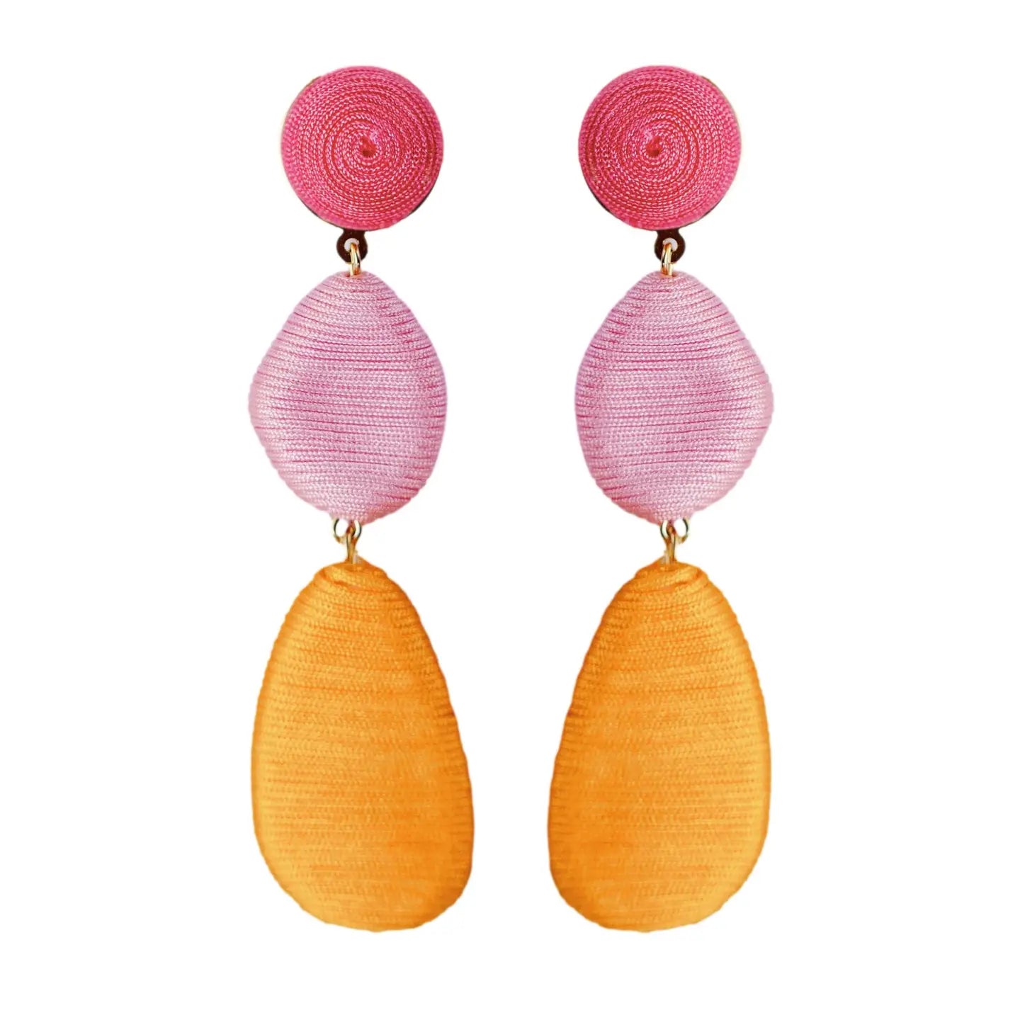 Pink Ombre Statement Drop Earrings