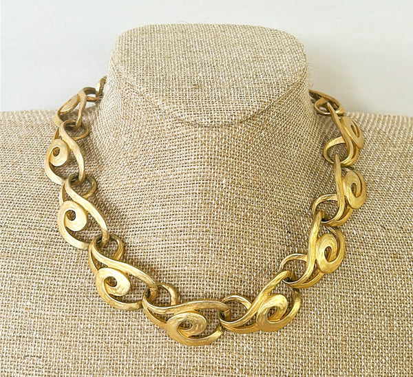 1980s signed Erwin Pearl designer collar necklace