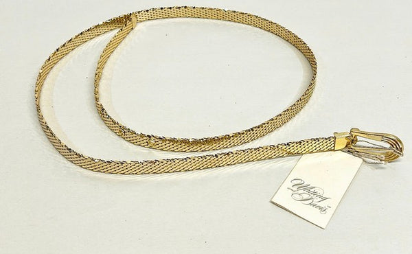Vintage 80s Whiting And Davis gold mesh belt style design.