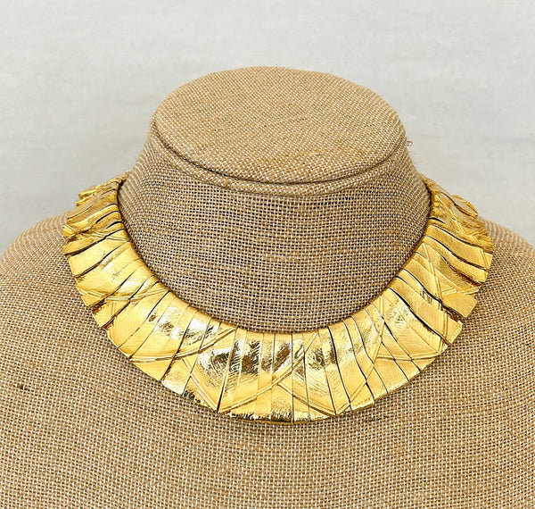 Stunning vintage Les Bernard Egyptian style collar necklace.