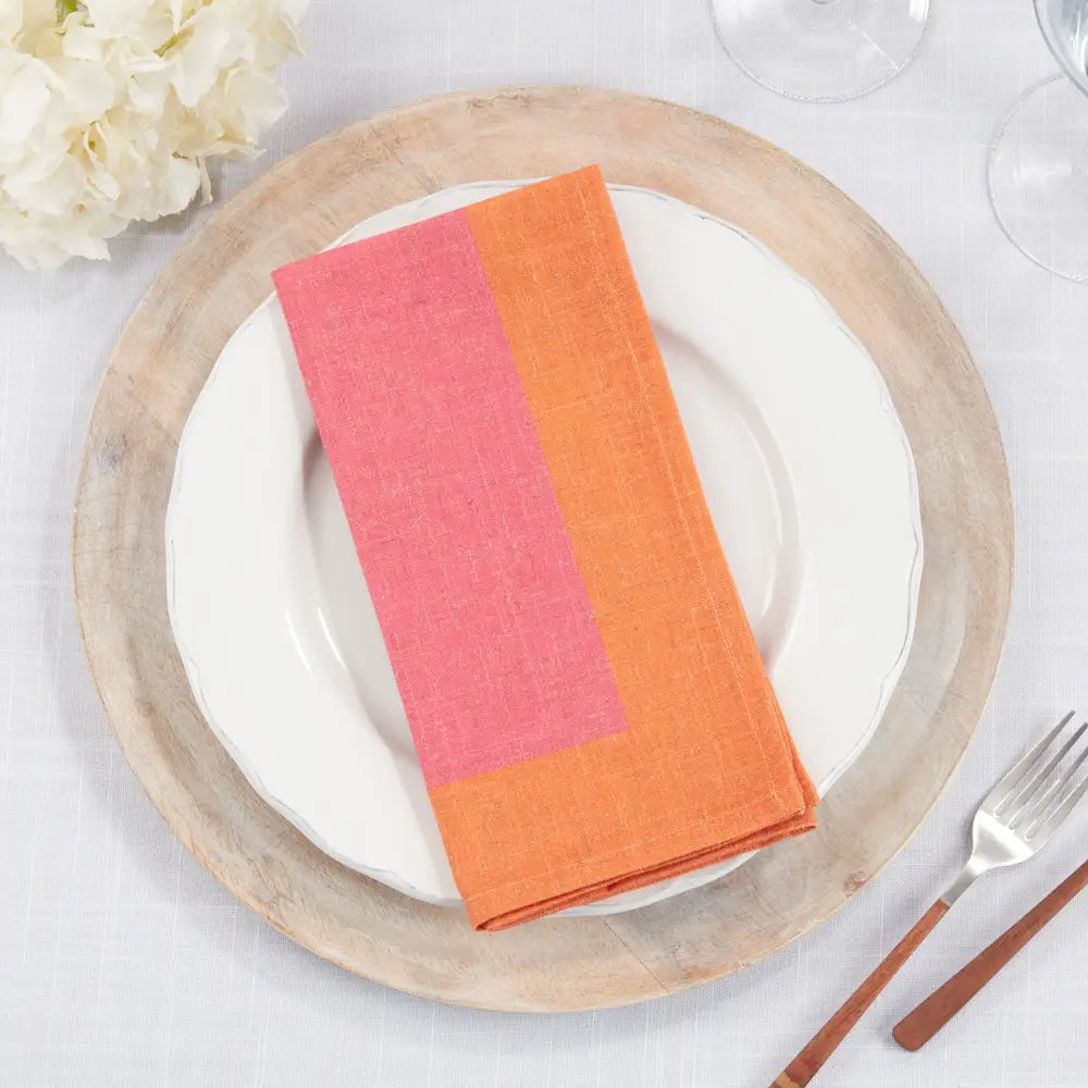 Pink-Orange Two Tone 20" Cloth Napkin - Set of 4