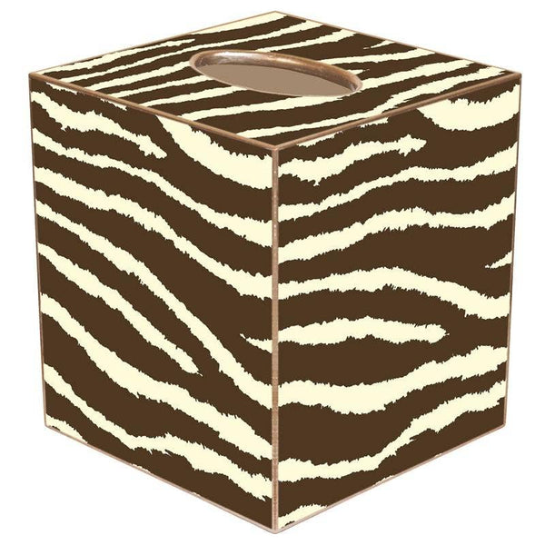 Brown Zebra Tissue Box Cover