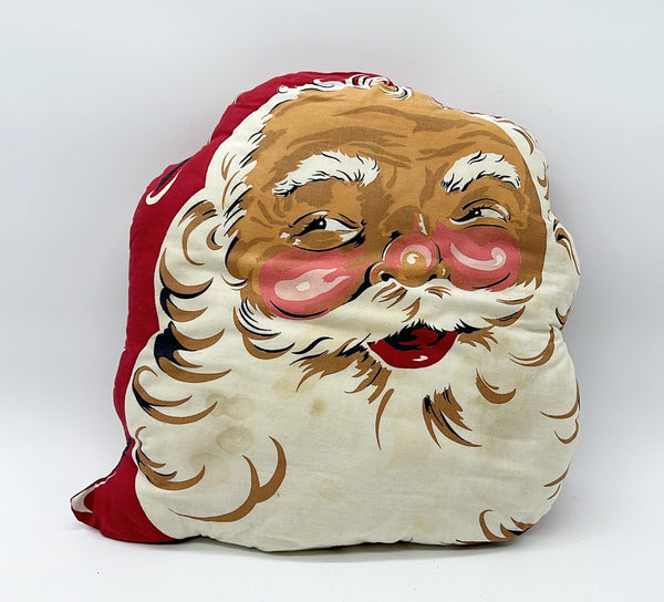 Vintage 1960s Santa Claus face pillow.