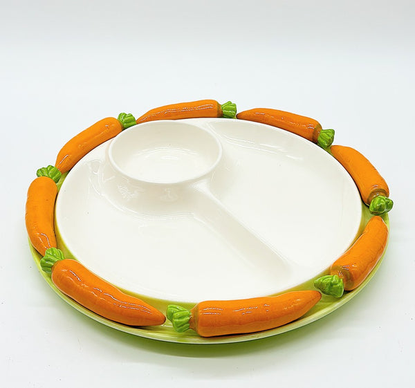 Fun vintage round carrot serving platter.