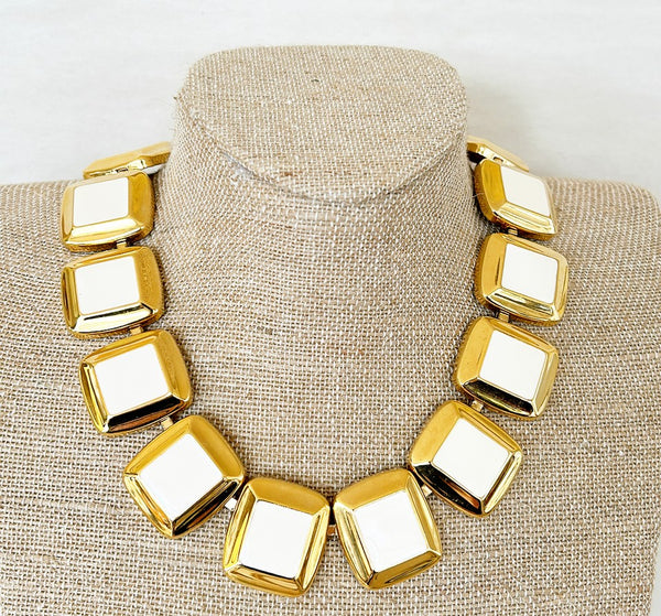 80s signed NAIPER chunky statement necklace.