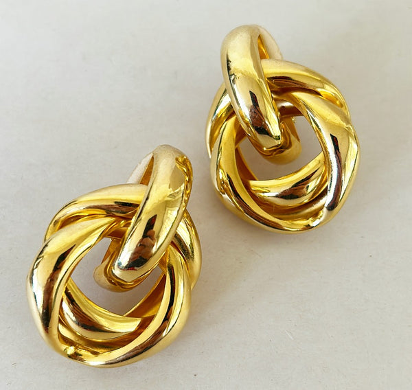 Extra large vintage 90s clip on style statement earrings