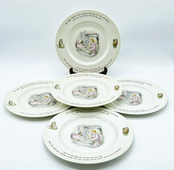 Vintage set of five Beatrix Potter dinner plates