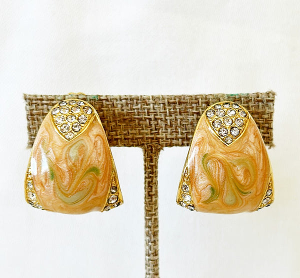 1980 vintage large clip on designer earrings