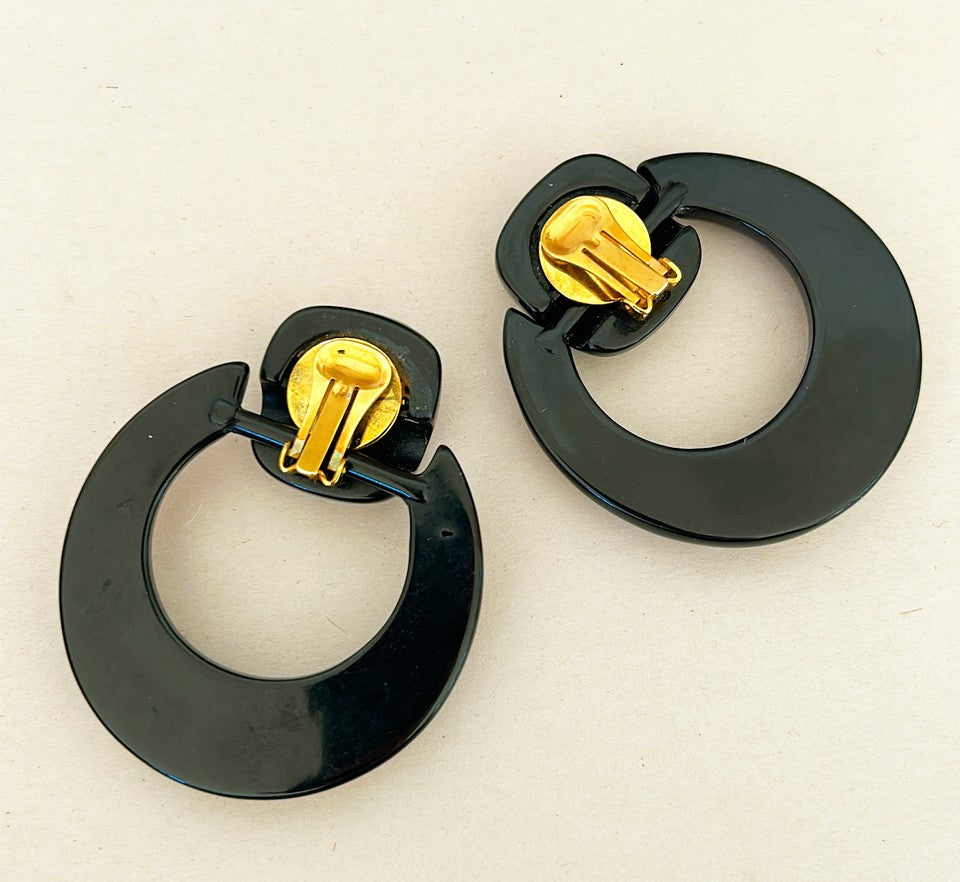 Extra large statement clip on earrings from the 1980s.