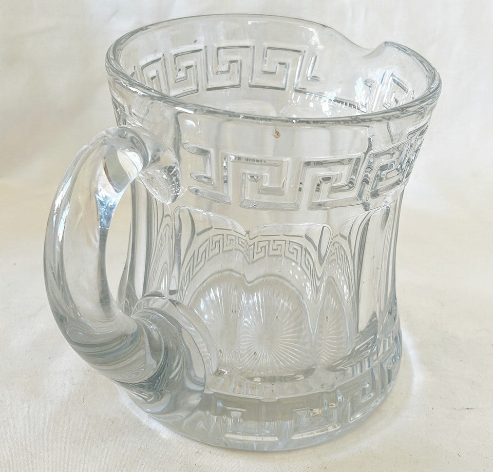 Rare Heisey Greek key extra large pitcher.