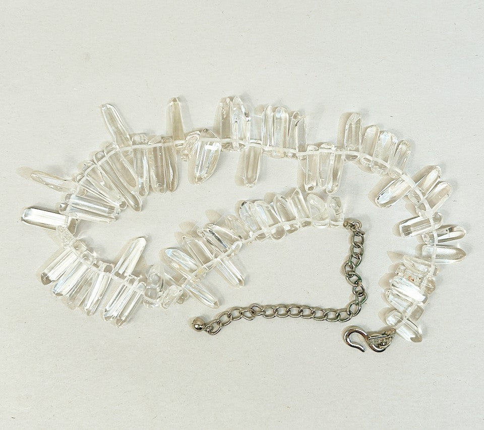 Vintage signed Kenneth Jay Lane clear acrylic statement necklace.