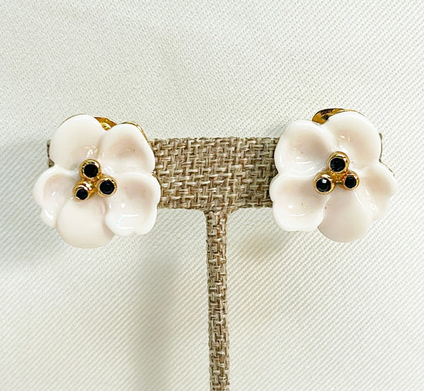 1970s couture style clip on earrings.