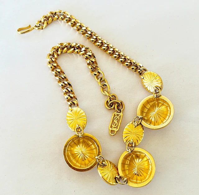 Fantastic vintage rare signed Yves Saint Laurent YSL couture fashion necklace.