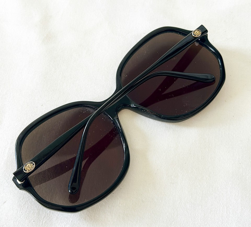 Fabulous 80s Anne Klein black designer large scale sunglasses.