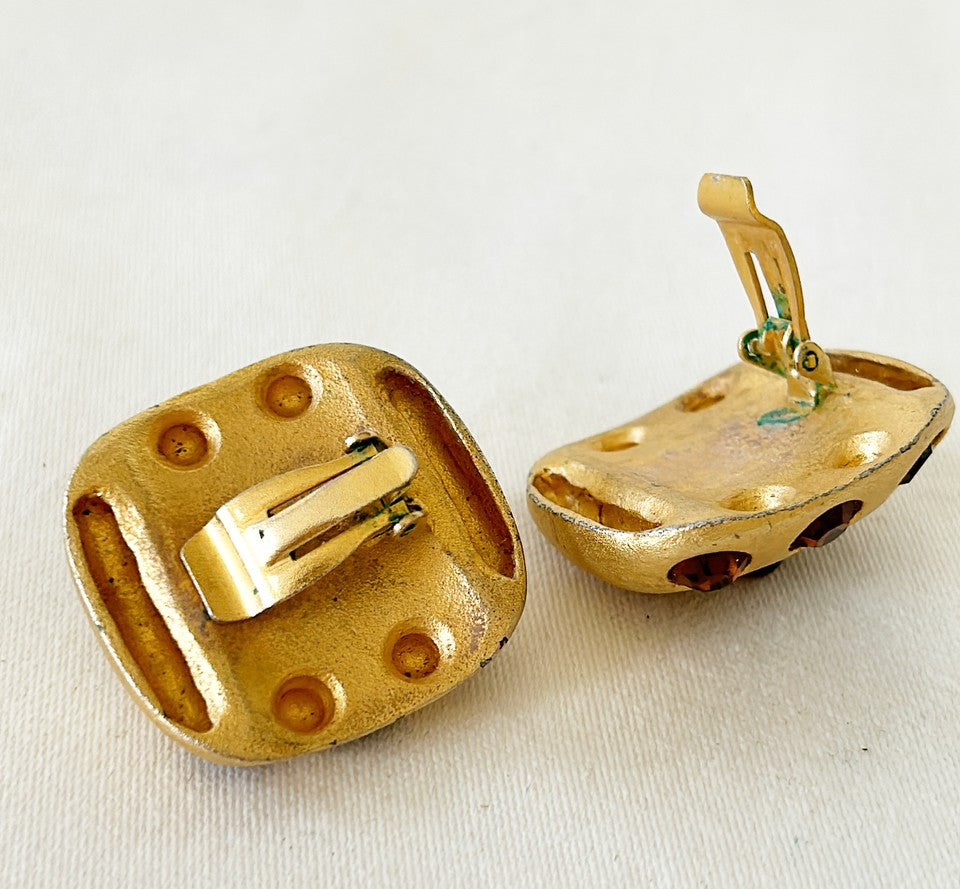 Runway late 80s statement size & look clip on earrings.