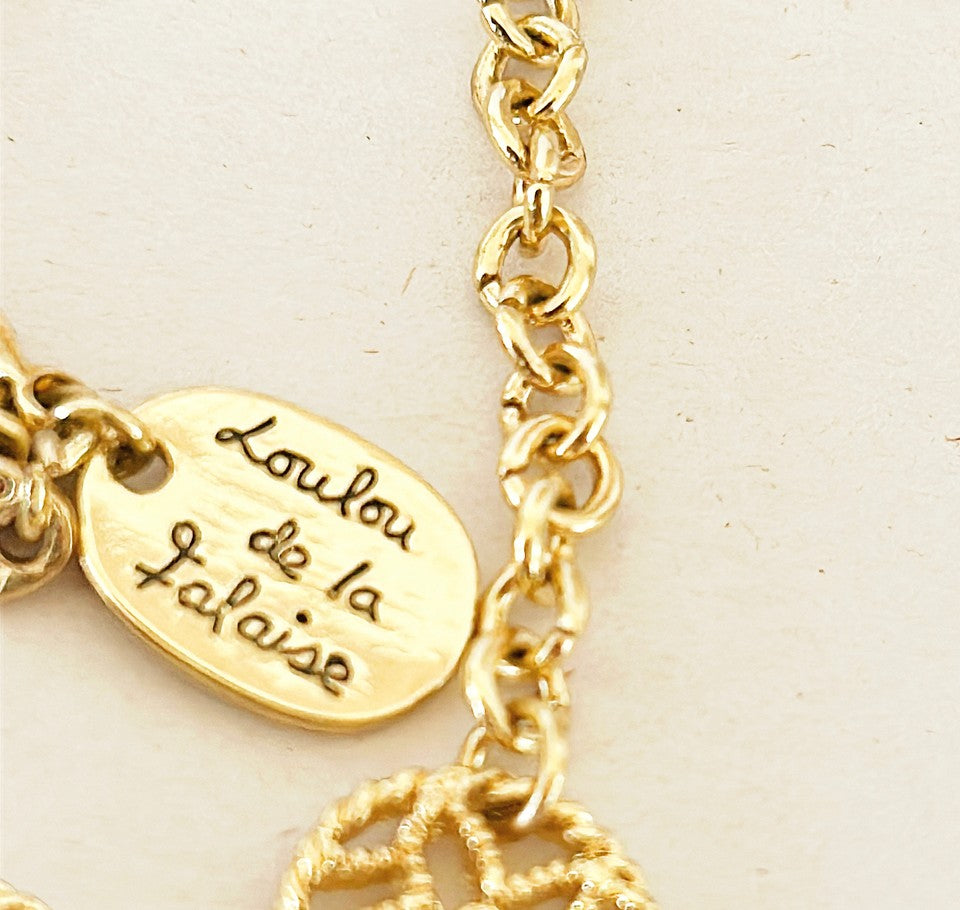 Rare vintage signed Loulou de la Falaise couture statement necklace