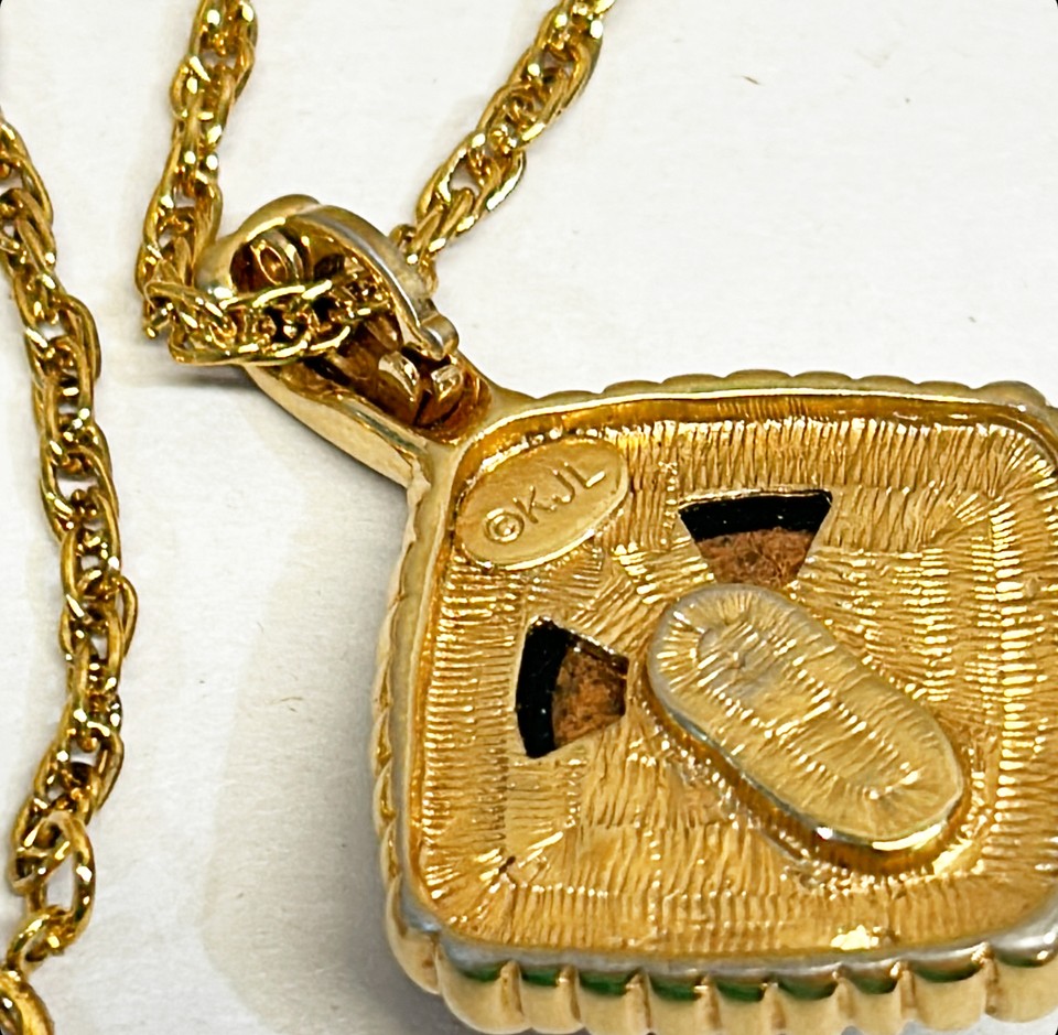 Vintage signed KJL pendant necklace.
