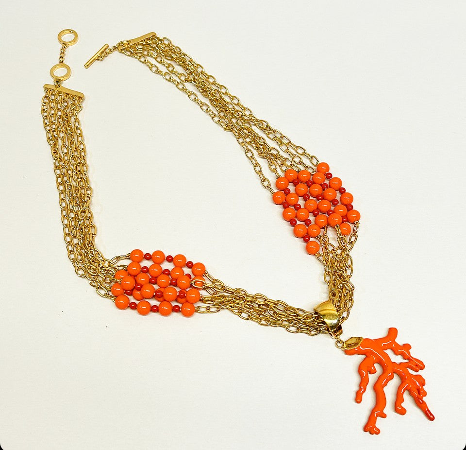 Rare 80’s signed made in Italy Replica statement runway style necklace.
