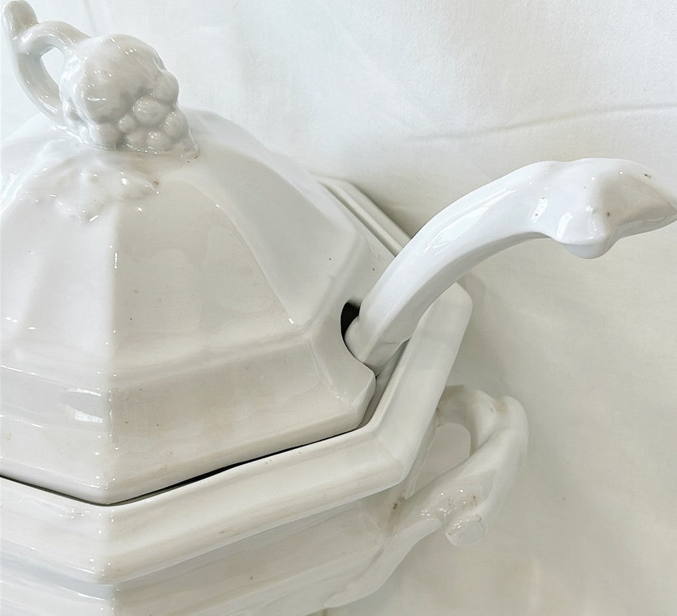 Extra large footed vintage ironstone tureen