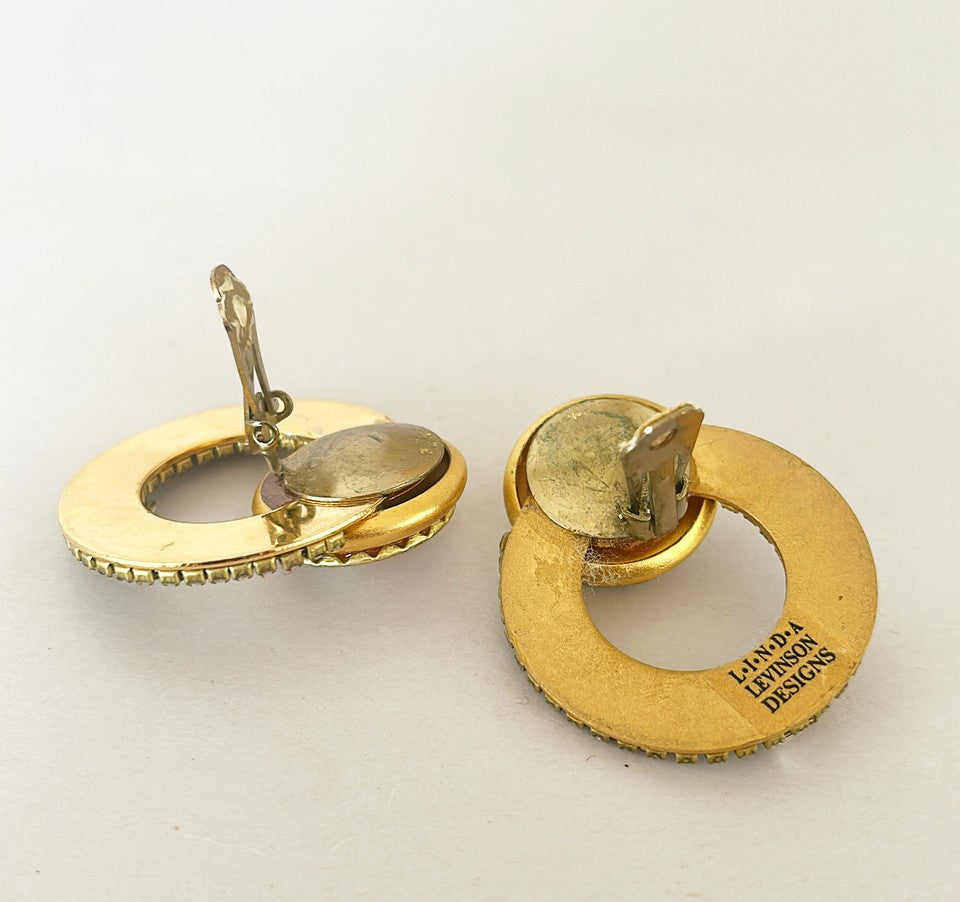 Super size vintage 80s statement clip on earrings