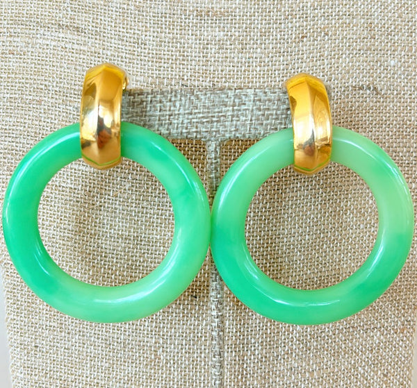 Extra large clip on statement earrings signed Kenneth Lane