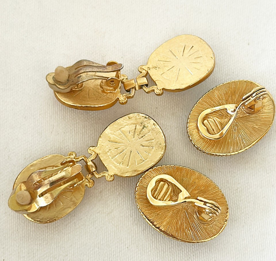 Vintage pair of designer style clip on earrings