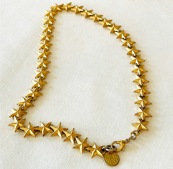 1980s signed Anne Klein star design necklace