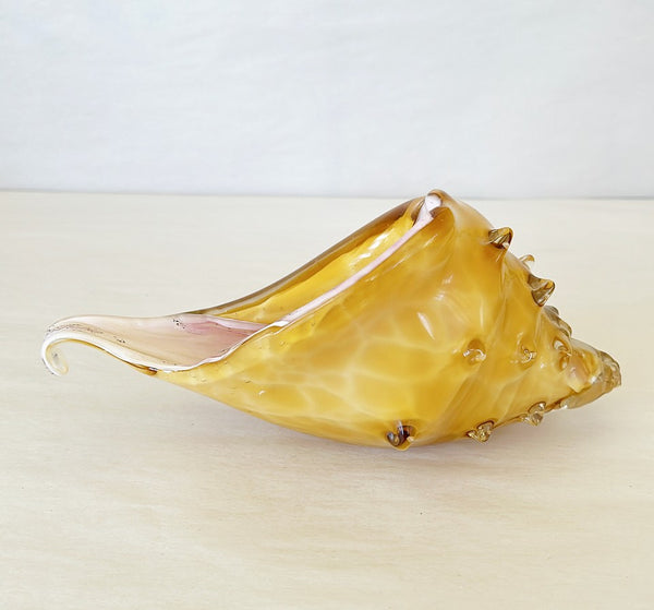 1960s mid century stamped Murano made in Italy art glass seashell