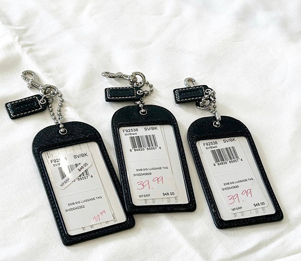 Vintage set of 3 COACH luggage tags.