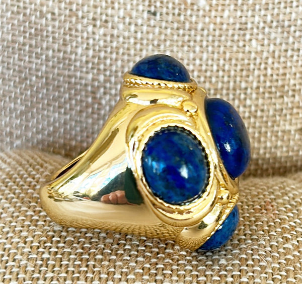 14 ct gold plated over brass extra large cocktail ring